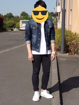 「SPINNS（スピンズ）のアイテム（デニムジャケット）」を使った、RyOさん（メンズ・168cm）の春コーディネート