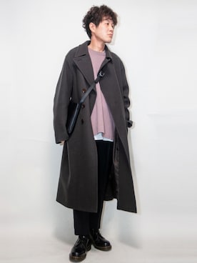 「ペールトーン」｜「アイテム（チェスターコート）」を使った、Kohji☺️さん（メンズ・165cm）の春コーディネート