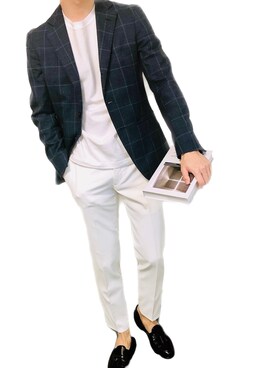 スーツジャケットを使った 白パン の人気ファッションコーディネート Wear