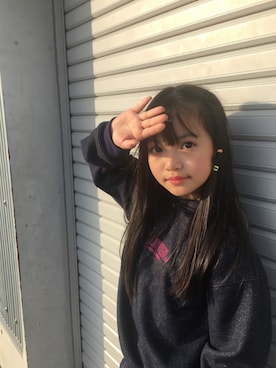 「ZIDDY」｜「アイテム（スウェット）」を使った、ERENAさん（キッズ・127cm）の冬コーディネート