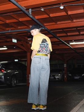 「palace」｜「アイテム（キャップ）」を使った、ᴴᴬᴺᴱᴿ陳涵さん（レディース・157cm）の秋コーディネート