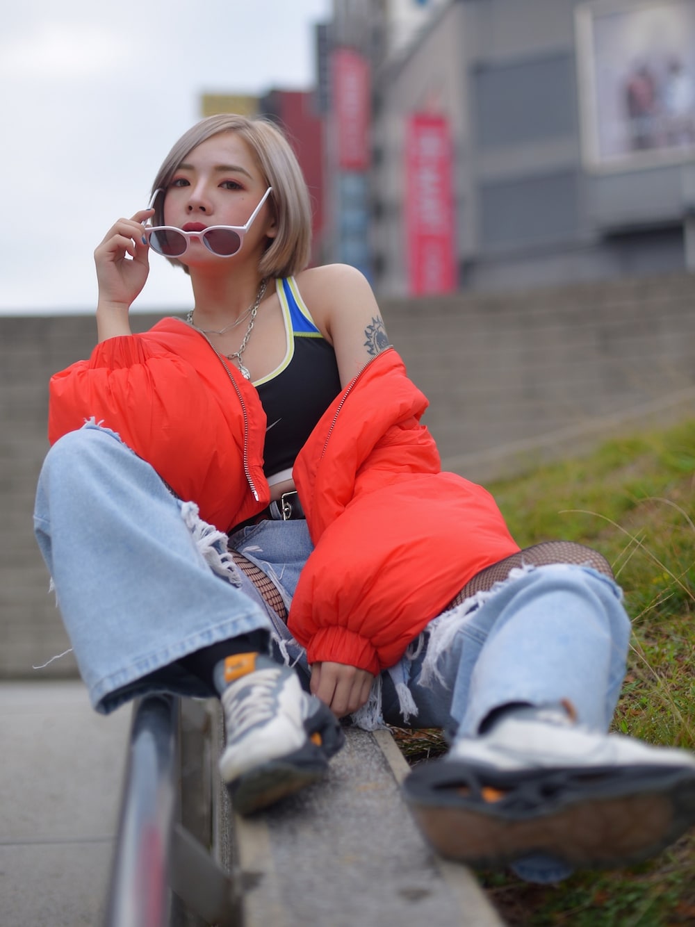 「ootd、NIKE、ZARA、atmos」｜「ZARAのアイテム（MA-1、オレンジ系）」を使った、ᴴᴬᴺᴱᴿ陳涵さん（レディース・157cm）の冬コーディネートの1枚目の写真