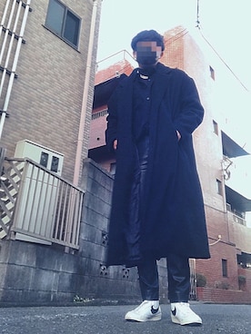 「unrelaxing（アンリラクシング）のアイテム（チェスターコート）」を使った、shun さん（メンズ・173cm）の冬コーディネート