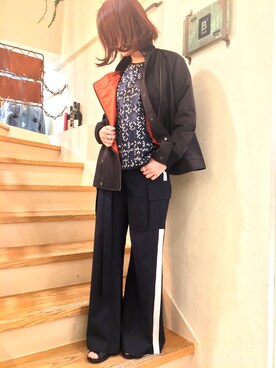 「Yasutoshi Ezumi（ヤストシエズミ）のアイテム（ブルゾン）」を使った、B'2nd@shinjukuさん（レディース・158cm）の冬コーディネート