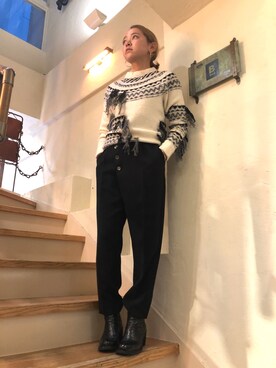 「Yasutoshi Ezumi（ヤストシエズミ）のアイテム（パンツ）」を使った、B'2nd@shinjukuさん（レディース・157cm）の秋コーディネート