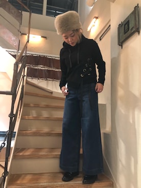 「Yasutoshi Ezumi（ヤストシエズミ）のアイテム」を使った、B'2nd@shinjukuさん（レディース・157cm）の冬コーディネート