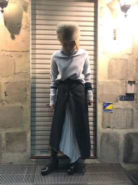 「Yasutoshi Ezumi（ヤストシエズミ）のアイテム」を使った、B'2nd@shinjukuさん（レディース・157cm）の冬コーディネート