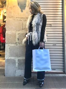 「ビックトートバック」｜B'2nd@shinjukuさん（レディース・157cm）の冬コーディネート