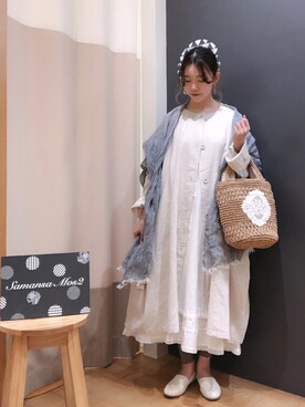 「サマンサモスモス」｜「アイテム（スリッポン）」を使った、yanoさん（レディース・153cm）の春コーディネート