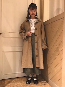 「アイテム（ステンカラーコート）」を使った、yanoさん（レディース・153cm・20代）の秋コーディネート