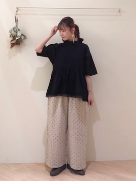 「サマンサモスモス」｜「アイテム（スリッポン）」を使った、yanoさん（レディース・153cm）の夏コーディネート