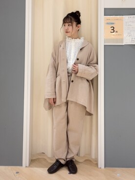 「アイテム（その他アウター、ピンク系）」を使った、yanoさん（レディース・153cm）の春コーディネート