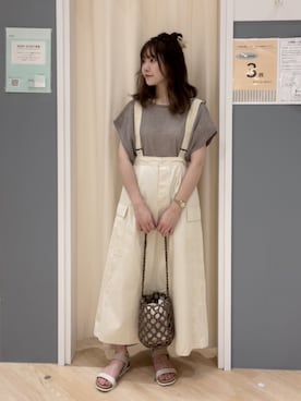 「Samansa Mos2（サマンサ モスモス）の前後着メッシュベスト（ベスト）」を使った、yanoさん（レディース・153cm）の夏コーディネート