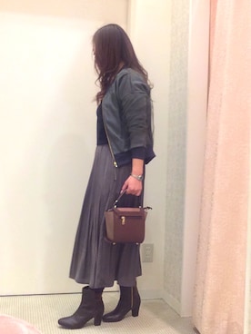 「アイテム（ブーティ）」を使った、takeさん（レディース・151cm）の冬コーディネート