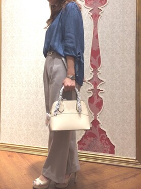 「アイテム（バッグ、ホワイト系）」を使った、takeさん（レディース・151cm）の夏コーディネート