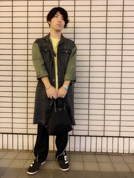 「Gosha Rubchinskiy（ゴーシャラブチンスキー）のアイテム（シューズ）」を使った、ヨネさん（メンズ・169cm）の秋コーディネート