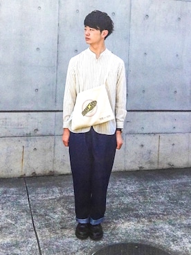 「ダニエルウェリントン」｜「アイテム（その他シューズ）」を使った、アマネさん（メンズ・175cm）の春コーディネート