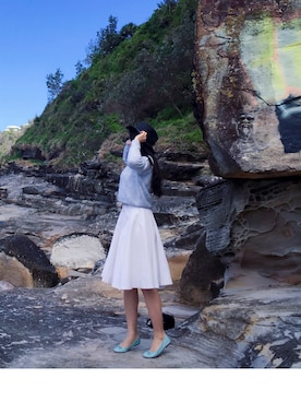 「H&M（エイチ・アンド・エム）のアイテム（サンバイザー）」を使った、littlejesminekittyさん（レディース・158cm）の冬コーディネート