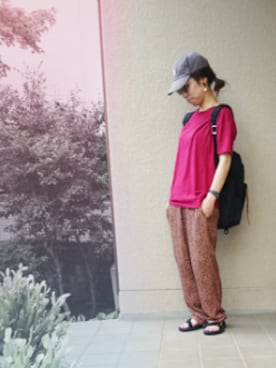 「salut!（サリュ!）のアイテム（キャップ）」を使った、ケイコさん（レディース・150cm）の夏コーディネート