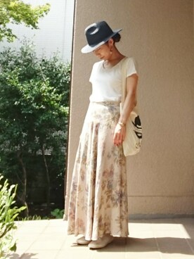 「PLAIN CLOTHING（プレーンクロージング）のアイテム（トップス）」を使った、ケイコさん（レディース・150cm）の夏コーディネート