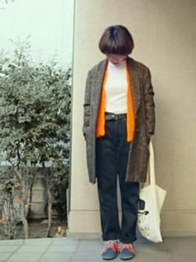 「F-TROUPE（エフトゥループ）のアイテム（その他シューズ）」を使った、ケイコさん（レディース・150cm）の冬コーディネート