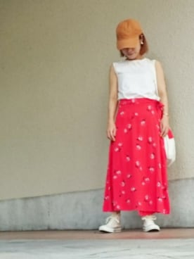 「H&M（エイチ・アンド・エム）のアイテム（スカート）」を使った、ケイコさん（レディース・150cm）の夏コーディネート