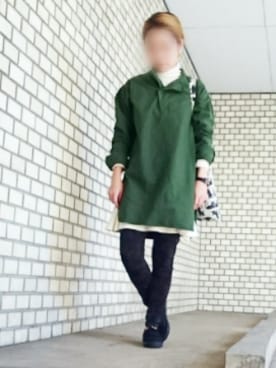 「used mix」｜「アイテム（チュニック）」を使った、ケイコさん（レディース・150cm）の秋コーディネート