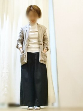 「HELIOPOLE（エリオポール）のアイテム（テーラードジャケット）」を使った、ケイコさん（レディース・150cm）の冬コーディネート