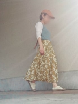 「PLAIN CLOTHING（プレーンクロージング）のアイテム（トップス）」を使った、ケイコさん（レディース・150cm）の春コーディネート