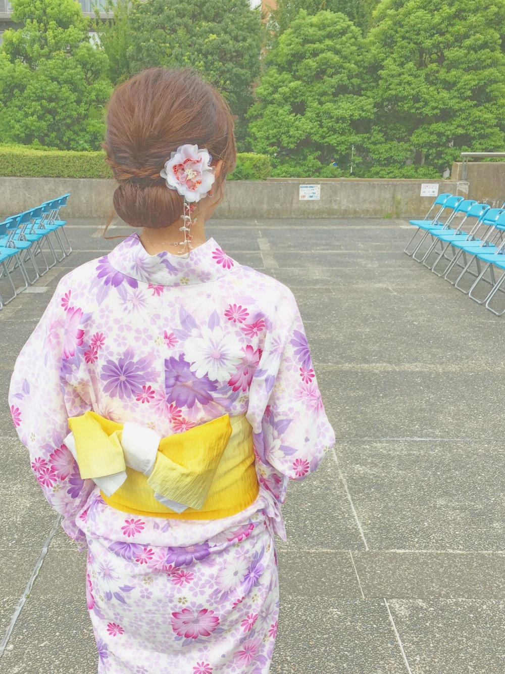 「浴衣、浴衣デート、花火、花火大会、夏、ootd、date、LOVE」｜「浴衣のアイテム（浴衣、ピンク系）」を使った、Ikumiさん（レディース・158cm）の夏コーディネートの1枚目の写真