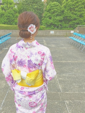 「LOVE」｜「アイテム（浴衣）」を使った、Ikumiさん（レディース・158cm）の夏コーディネート