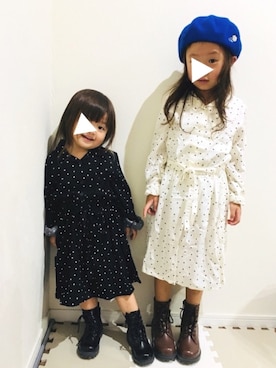 「海」｜「アイテム（シャツワンピース）」を使った、H♡Aさん（キッズ・110cm）の秋コーディネート