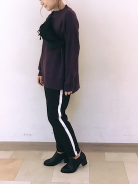 「コラボ」｜「アイテム（チュニック）」を使った、itsuさん（レディース・159cm）の秋コーディネート