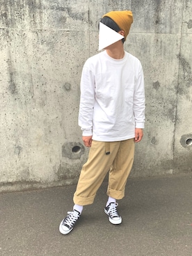 「コロナに負けない」｜「アイテム（帽子）」を使った、11さん（メンズ・165cm）の春コーディネート