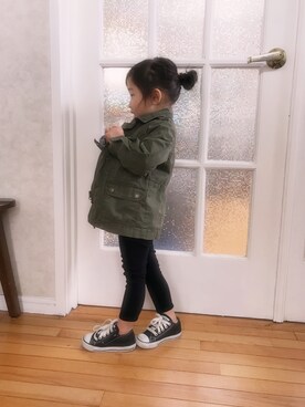 「おんなのこコーデ」｜「アイテム（ミリタリージャケット）」を使った、SGRさん（キッズ・90cm）の冬コーディネート