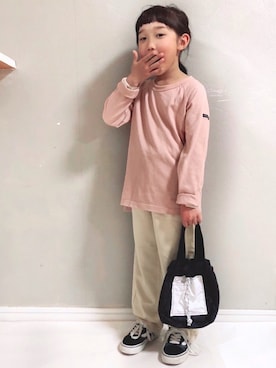 「PAPAPAPARK（パパパパーク）のアイテム（トートバッグ）」を使った、SGRさん（キッズ・110cm）の春コーディネート