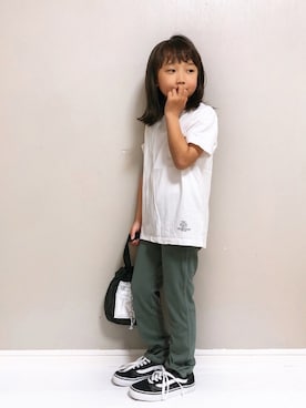 「PAPAPAPARK（パパパパーク）のアイテム（トートバッグ）」を使った、SGRさん（キッズ・110cm）の春コーディネート