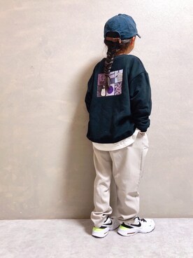 「AZUL by moussy（アズールバイマウジー）のアイテム（帽子）」を使った、SGRさん（キッズ・110cm）の冬コーディネート