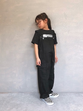「ロックT」｜「アイテム（オールインワン・サロペット）」を使った、SGRさん（キッズ・110cm）の春コーディネート