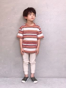 「Cienta（シエンタ）のアイテム（スリッポン）」を使った、SGRさん（キッズ・110cm）の春コーディネート