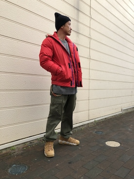「FLIP THE SCRIPT（フリップザスクリプト）のアイテム（ジャケット/アウター）」を使った、himejisaruさん（メンズ・174cm）の冬コーディネート