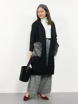 「靴」｜「アイテム（その他アウター）」を使った、山本舞香さん（レディース・157cm）の冬コーディネート