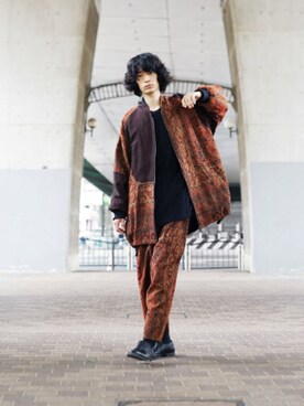 「YANTOR（ヤントル）のアイテム（ブルゾン）」を使った、palm maison storeさん（メンズ・177cm）の夏コーディネート