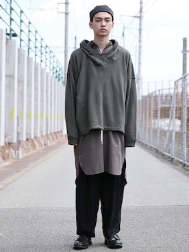 「アイテム（パーカー）」を使った、palm maison storeさん（メンズ・185cm）の夏コーディネート