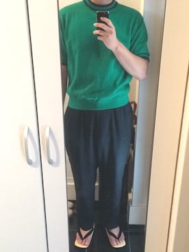 「Yves Saint Laurent（イヴサンローラン）のアイテム（パンツ）」を使った、いわちょすさん（メンズ・179cm）の秋コーディネート