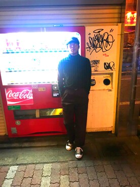 「金子眼鏡（カネコガンキョウ）のKilgore Glasses - Made by Kaneko Optical / ボストン型眼鏡 - 金子眼鏡製（メガネ）」を使った、いわちょすさん（メンズ・179cm）の冬コーディネート