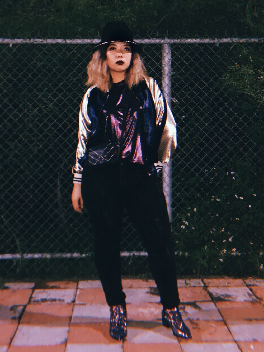 「ぽっちゃり、ラファコーデ、ootd、asos、daily look、plussize、plussizefashion、juicyfatty、台湾」｜「JuicyFattyのアイテム（ジャケット/アウター、ゴールド系）」を使った、包BAOさん（レディース・172cm）の秋コーディネートの1枚目の写真