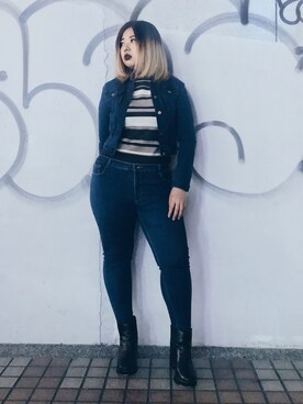 「plussize」｜「アイテム（ブーティ）」を使った、包BAOさん（レディース・172cm）の秋コーディネート