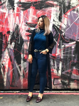 「同色コーデ」｜「アイテム（その他アウター）」を使った、包BAOさん（レディース・172cm）の春コーディネート