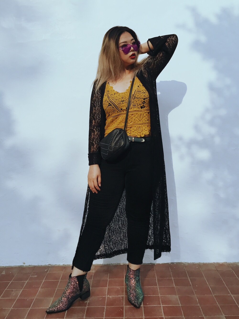 「夏、RUSHBALL、ぽっちゃり、ラファコーデ、asos、juicyfatty、plussize、plussizefashion、daily look、台湾」｜「asosのアイテム（バッグ、ブラック系）」を使った、包BAOさん（レディース・172cm）の夏コーディネートの1枚目の写真